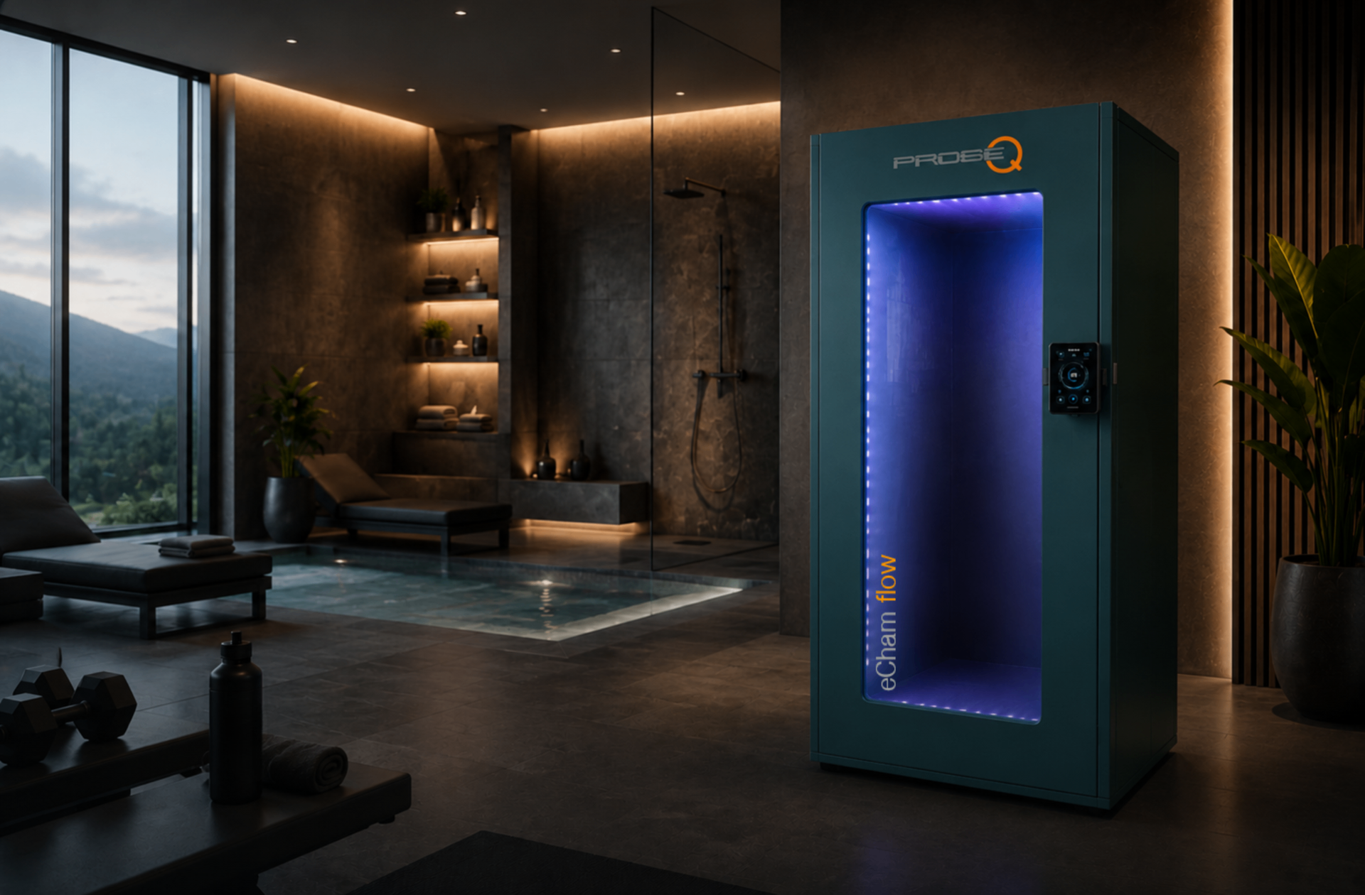 Elektrische Ganzkörper-Kältekammer ProseQ eCham flow in einem Premium-Spa